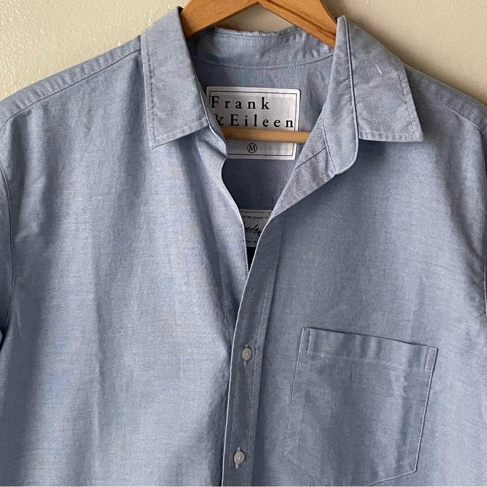 Frank & Eileen Joedy button down boyfriend shirt in blue - Picture 6 of 16